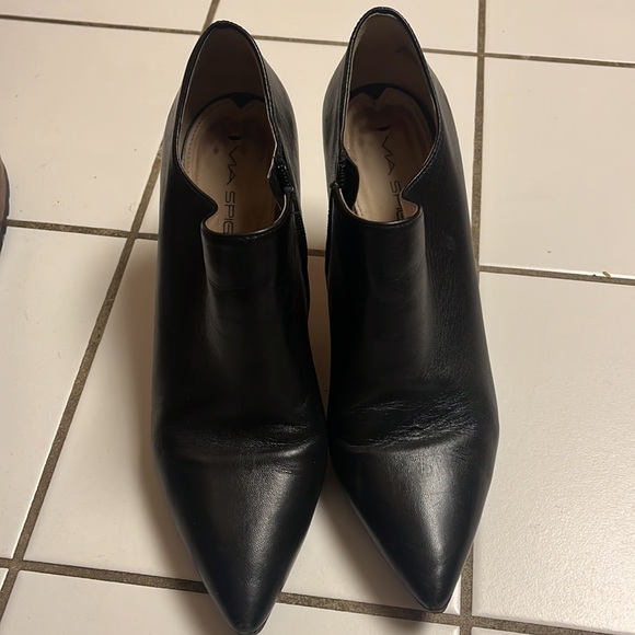 Via Spiga Black Leather Ankle Booties - Picture 2 of 7